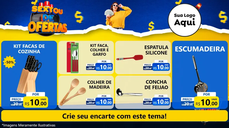 Modelo de TV para TV Horizontal com o tema Sextou de Ofertas para Utilidades Domésticas
