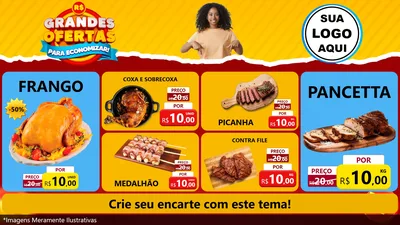Modelo de TV para TV Horizontal com o tema Grandes Ofertas Para Economizar! para Assados