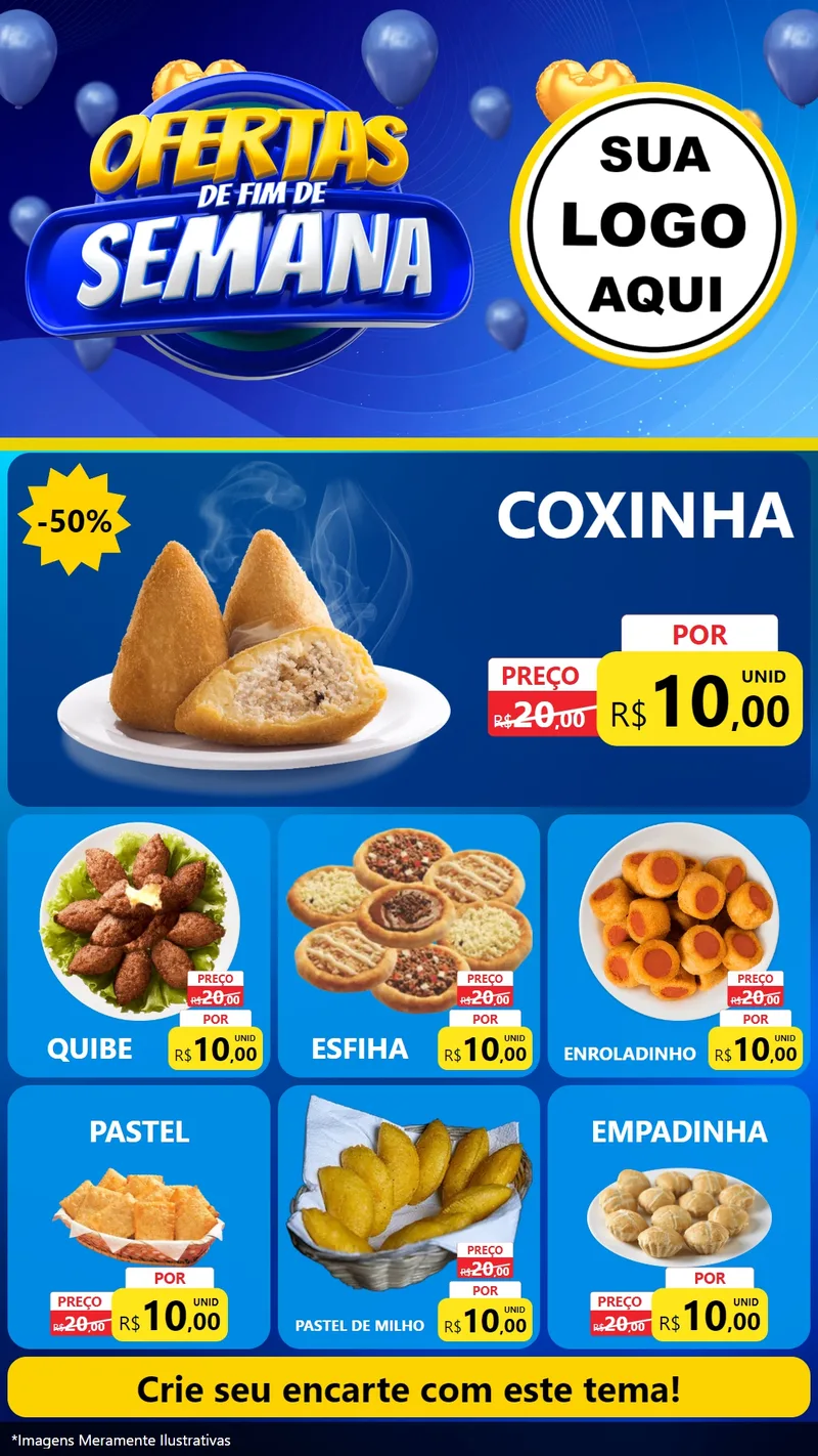 Modelo de Rede Social para Stories com o tema Ofertas de Fim de Semana para Salgadaria