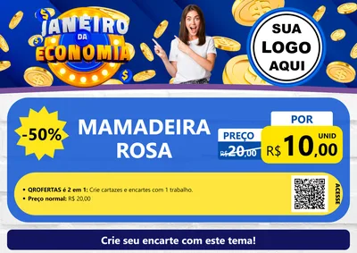 Modelo de Cartaz para Cartaz A4 Horizontal com o tema Janeiro da Economia para Bebês