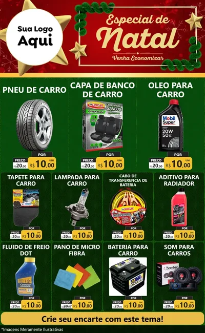 Modelo de Encarte para Encarte Grande com o tema Especial de Natal para Auto peças