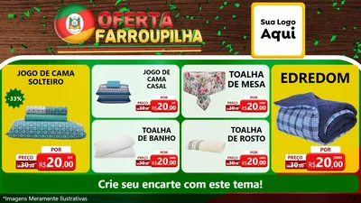 Modelo de TV para TV Horizontal com o tema Oferta Farroupilha para Cama, Mesa e Banho