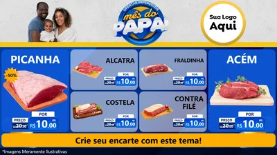 Modelo de TV para TV Horizontal com o tema Ofertas Imperdíveis Mês Do Papai para Açougue