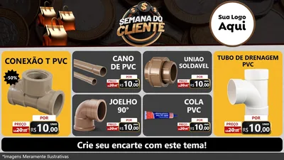 Modelo de TV para TV Horizontal com o tema Semana do Cliente para Tubos e conexões