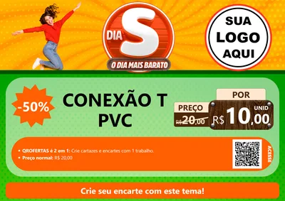 Modelo de Cartaz para Cartaz A4 Horizontal com o tema Dia S - O Dia Mais Barato para Tubos e conexões