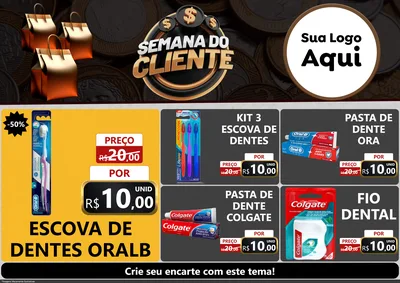 Modelo de Encarte para Encarte A4 Horizontal com o tema Semana do Cliente para Higiene Pessoal