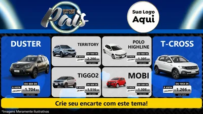 Modelo de TV para TV Horizontal com o tema Sorteio Dia Dos Pais para Concessionaria de Carros