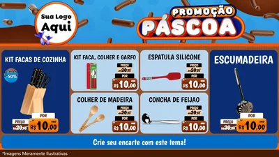 Modelo de TV para TV Horizontal com o tema Promoção Páscoa para Utilidades Domésticas