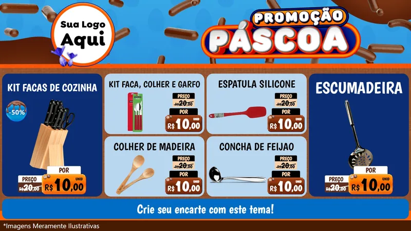 Modelo de TV para TV Horizontal com o tema Promoção Páscoa para Utilidades Domésticas