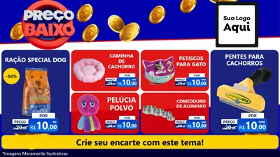 Modelo de TV para TV Horizontal com o tema Preço Baixo para Pet Shop