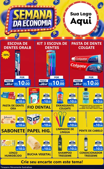 Modelo de Encarte para Encarte Grande com o tema Semana da Economia para Higiene Pessoal