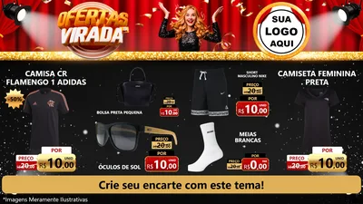 Modelo de TV para TV Horizontal com o tema Ofertas da Virada para Roupas e acessórios