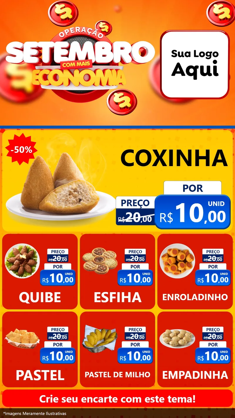 Modelo de Rede Social para Stories com o tema Operação Setembro Com Muita Economia para Salgadaria