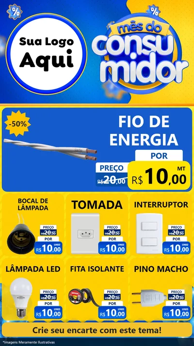 Modelo de Rede Social para Stories com o tema Mês do Consumidor para Materiais Elétricos