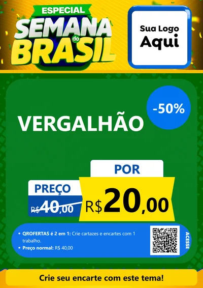 Modelo de Cartaz para Cartaz A4 Vertical com o tema Especial Semana do Brasil para Ferragens