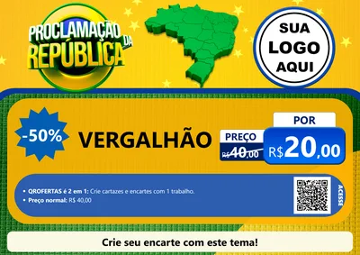 Modelo de Cartaz para Cartaz A4 Horizontal com o tema Proclamação da República para Ferragens