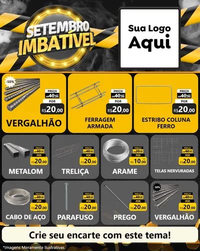 Modelo de Rede Social para Feed Instagram com o tema Setembro Imbatível para Ferragens