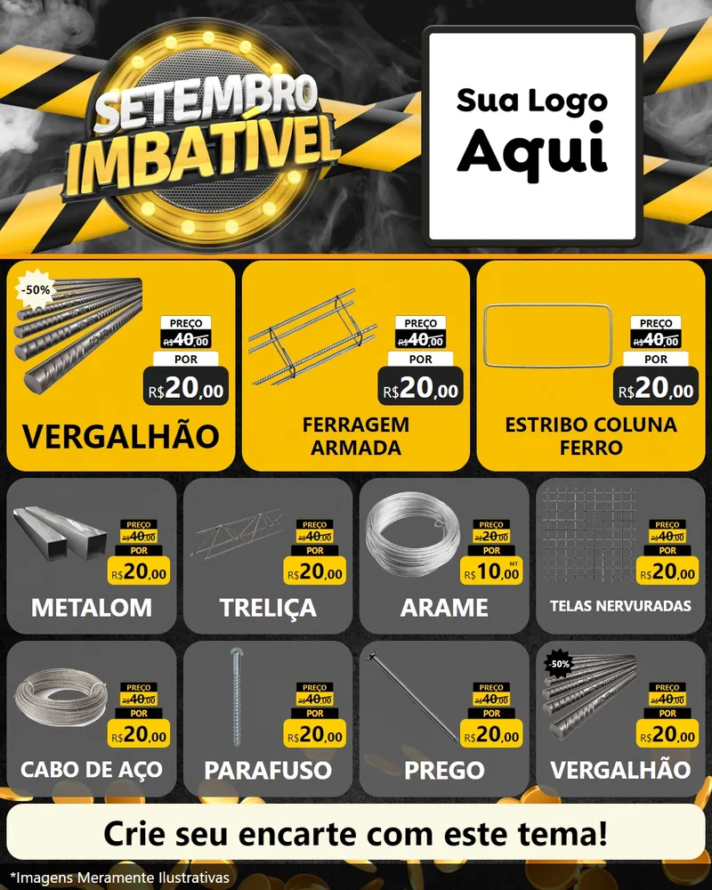 Modelo de Rede Social para Feed Instagram com o tema Setembro Imbatível para Ferragens