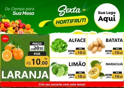 Modelo de Encarte para Encarte A4 Horizontal com o tema Sexta hortifruti para Hortifrúti