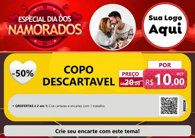 Modelo de Cartaz para Cartaz A4 Horizontal com o tema Especial Dia Dos Namorados para Embalagens