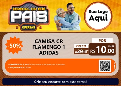 Modelo de Cartaz para Cartaz A4 Horizontal com o tema Especial Dia dos Pais para Roupas e acessórios