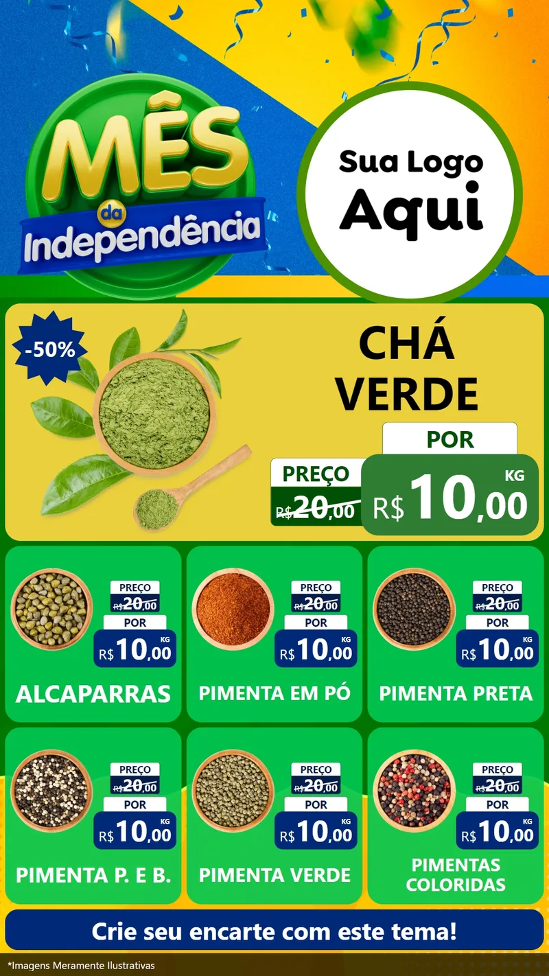 Modelo de Rede Social para Stories com o tema Mês da Independência para Produtos Naturais