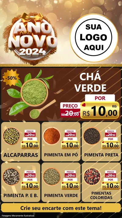 Modelo de Rede Social para Stories com o tema Feliz Ano Novo 2027 para Produtos Naturais