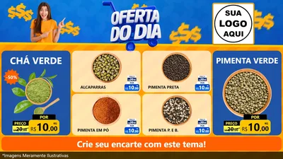 Modelo de TV para TV Horizontal com o tema Oferta do Dia para Produtos Naturais