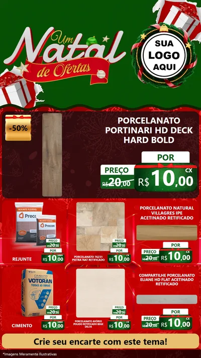 Modelo de Rede Social para Stories com o tema Um Natal de Ofertas para Pisos e revestimentos