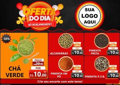 Modelo de Encarte para Encarte A4 Horizontal com o tema Oferta do Dia - Só hoje, Aproveite! para Produtos Naturais