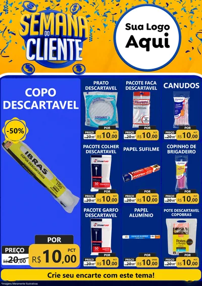 Modelo de Encarte para Encarte A4 Vertical com o tema Semana do Cliente para Embalagens