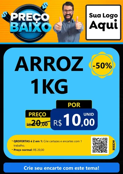 Modelo de Cartaz para Cartaz A4 Vertical com o tema Preço Baixo para Supermercado