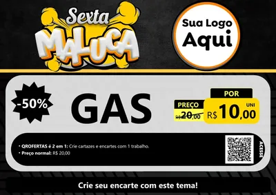 Modelo de Cartaz para Cartaz A4 Horizontal com o tema Sexta Maluca para Água e gás