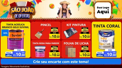 Modelo de TV para TV Horizontal com o tema São João de Ofertas para Tintas e Ferramentas