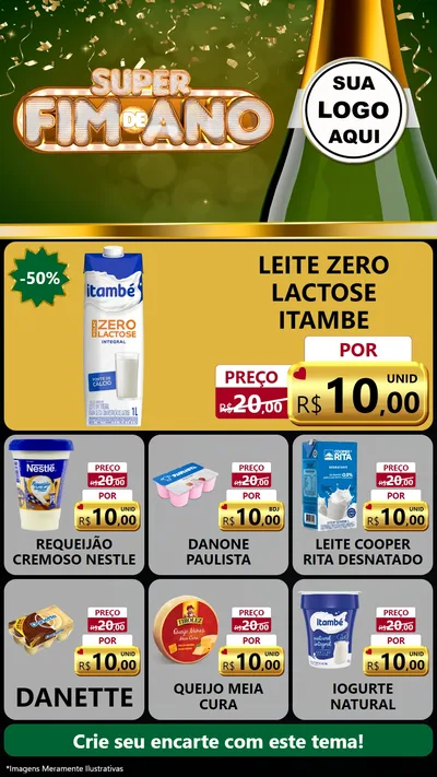Modelo de Rede Social para Stories com o tema Super Fim de Ano para Frios e Laticínios