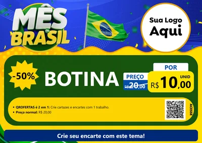 Modelo de Cartaz para Cartaz A4 Horizontal com o tema Mês do Brasil para Agropecuária