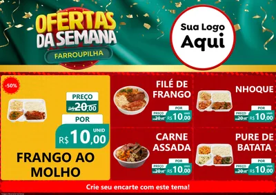 Modelo de Encarte para Encarte A4 Horizontal com o tema Ofertas da Semana Farroupilha para Restaurante
