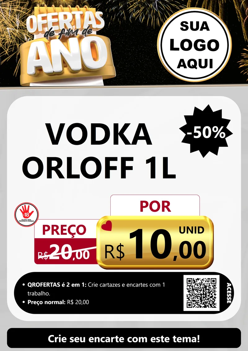 Modelo de Cartaz para Cartaz A4 Vertical com o tema Ofertas de Fim de Ano para Distribuidora de bebidas