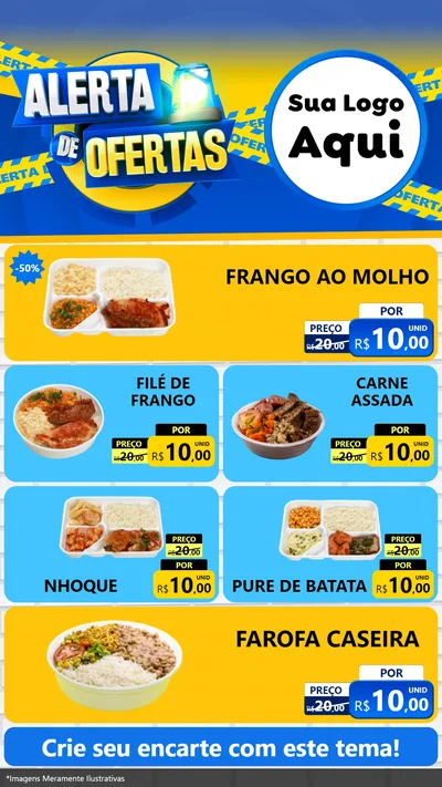 Modelo de TV para TV Vertical com o tema Alerta de Ofertas para Restaurante