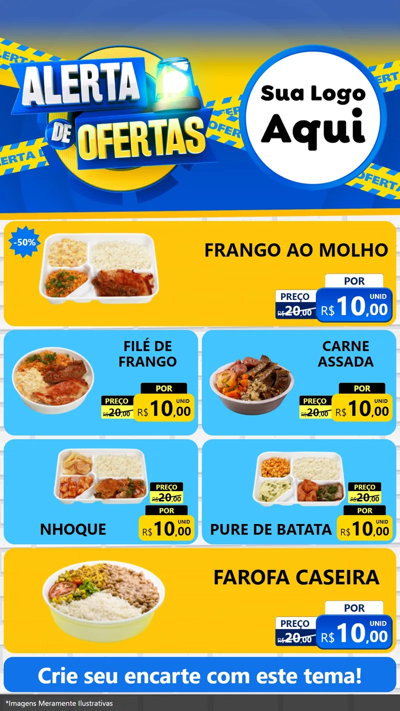 Modelo de TV para TV Vertical com o tema Alerta de Ofertas para Restaurante
