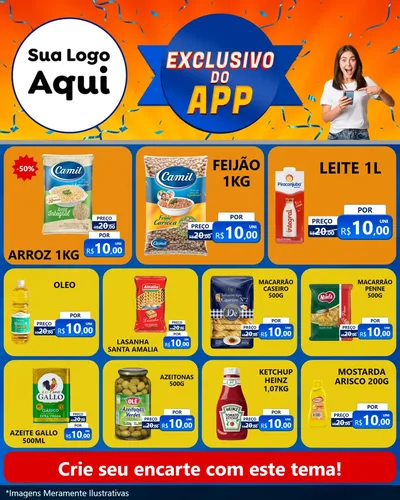 Modelo de Rede Social para Feed Instagram com o tema Exclusivo do Aplicativo para Supermercado
