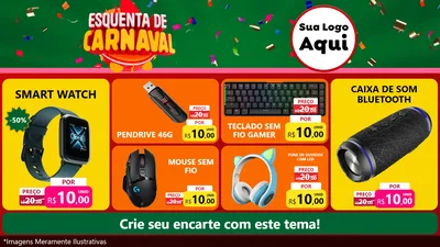 Modelo de TV para TV Horizontal com o tema Esquenta de Carnaval para Informática