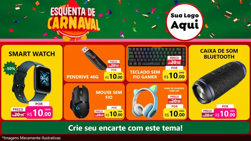 Modelo de TV para TV Horizontal com o tema Esquenta de Carnaval para Informática