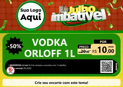 Modelo de Cartaz para Cartaz A4 Horizontal com o tema Julho Imbatível para Distribuidora de bebidas