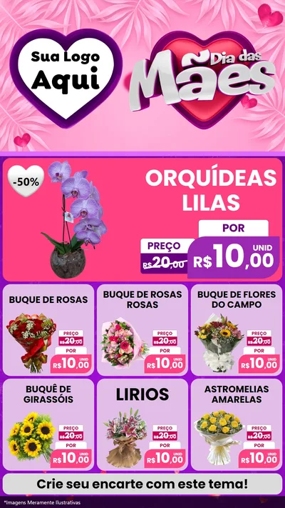 Modelo de Rede Social para Stories com o tema Dia das Mães para Floricultura e jardim