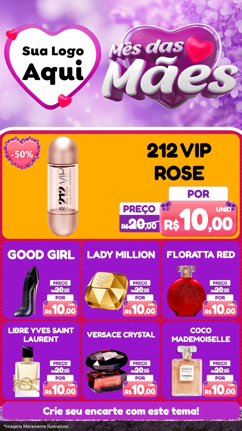Modelo de Rede Social para Stories com o tema Mês das Mães para Perfumes