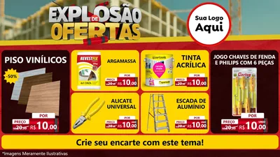 Modelo de TV para TV Horizontal com o tema Explosão de Ofertas - Construção para Material para Construção
