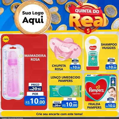 Modelo de Rede Social para Feed Facebook com o tema Quinta do Real para Bebês