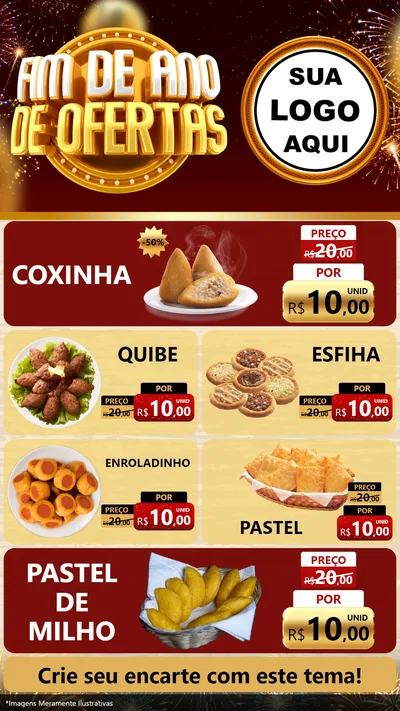Modelo de TV para TV Vertical com o tema Fim de Ano de Ofertas para Salgadaria