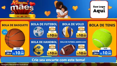 Modelo de TV para TV Horizontal com o tema Mês das Mães para Artigos Esportivos
